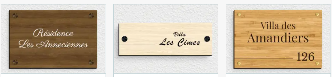 plaque maison bois